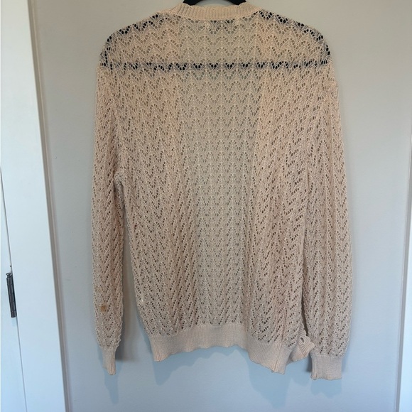 H&M Cream Stephana Deux Women's Open-Knit Cardigan - Picture 2 of 6